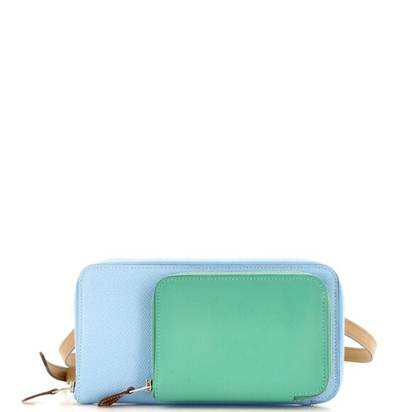 Hermes Nouveau To Go Wallet Epsom with Swift Blue, Green, Multicolor - Picture 1 of 8
